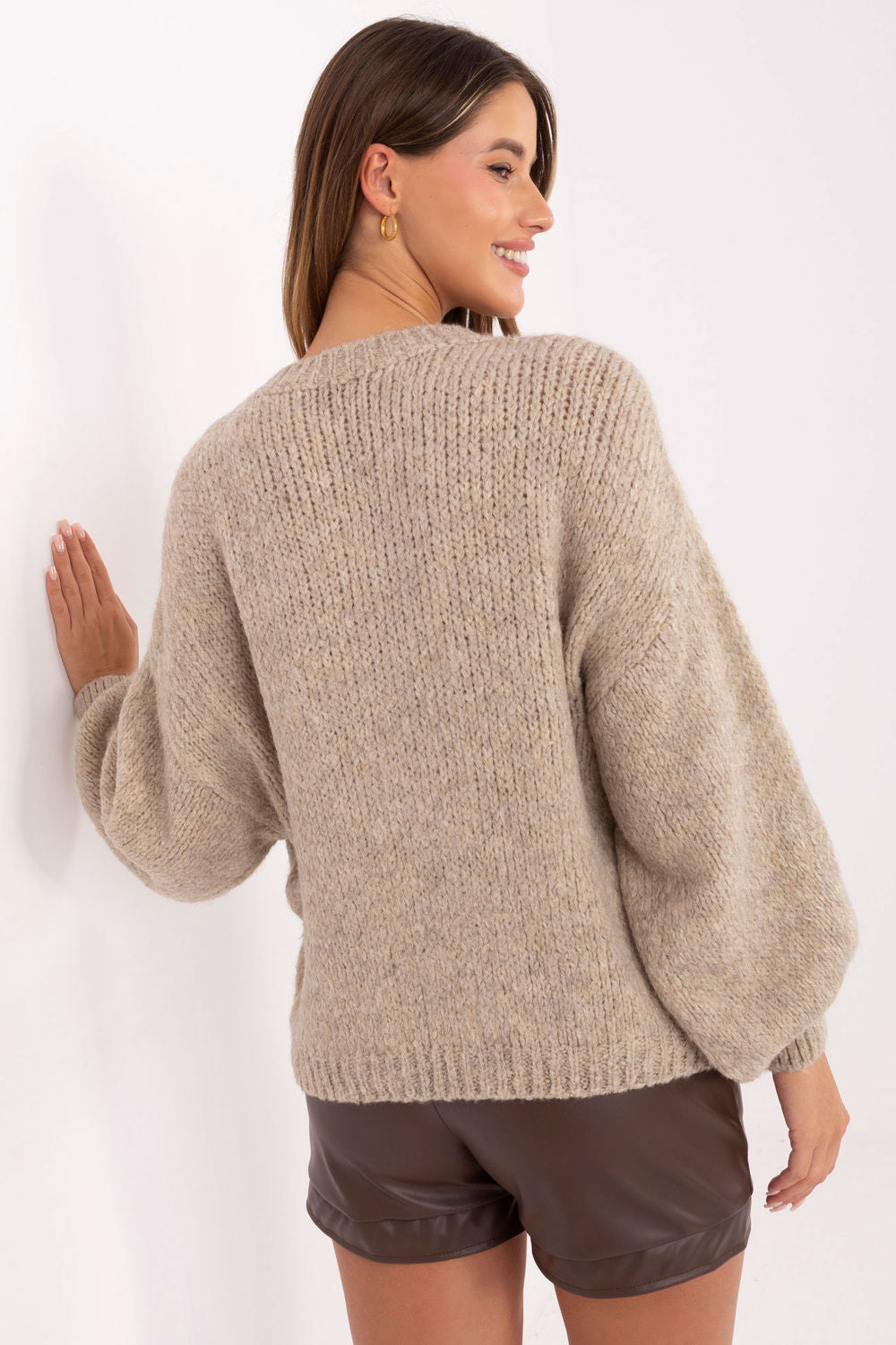 Pull femme Italy Moda Chandail Chandail — beige