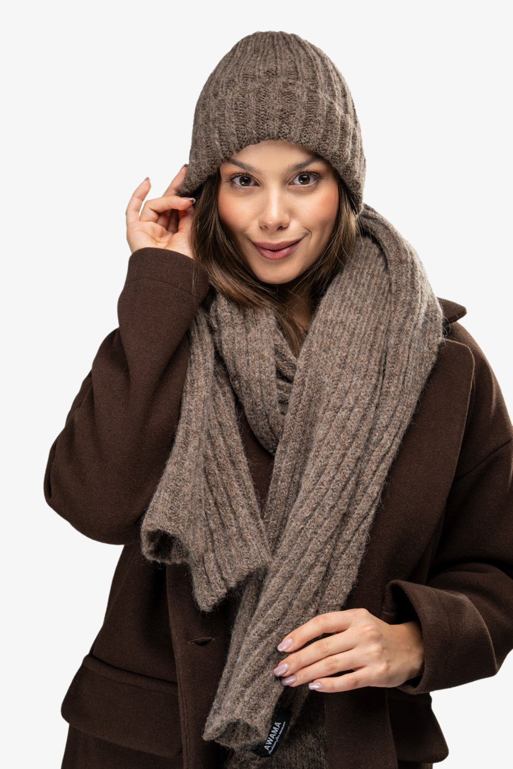 Bonnet femme awama — brun