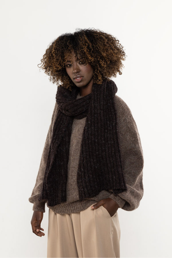 Châle femme awama — brun