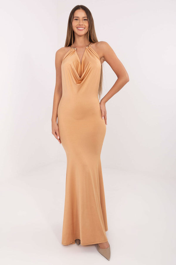 Robe femme Italy Moda Longue Longue — brun