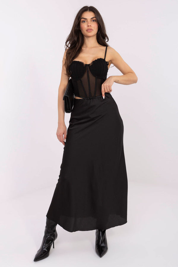 Jupe femme Italy Moda Longue Longue — noir