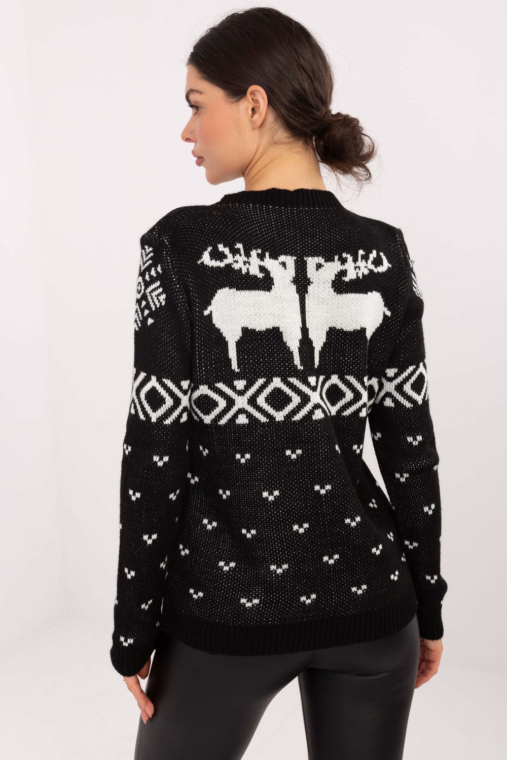 Pull femme Italy Moda Chandail Chandail — noir