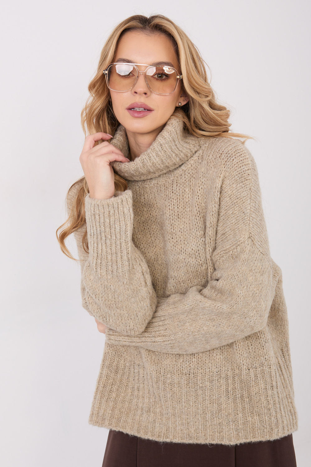 Pull femme Factory Price Col Roulé Col — beige