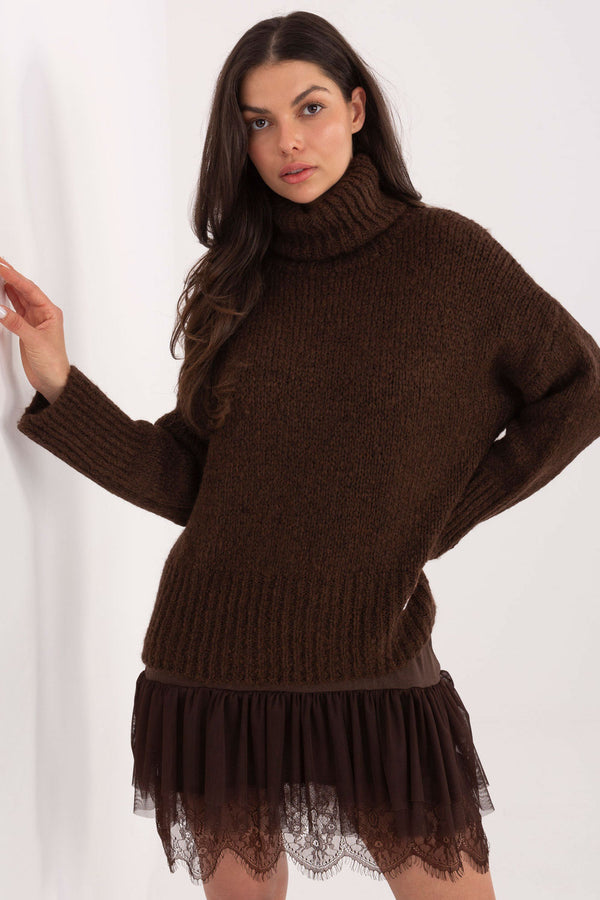 Pull femme Factory Price Col Roulé Col — brun