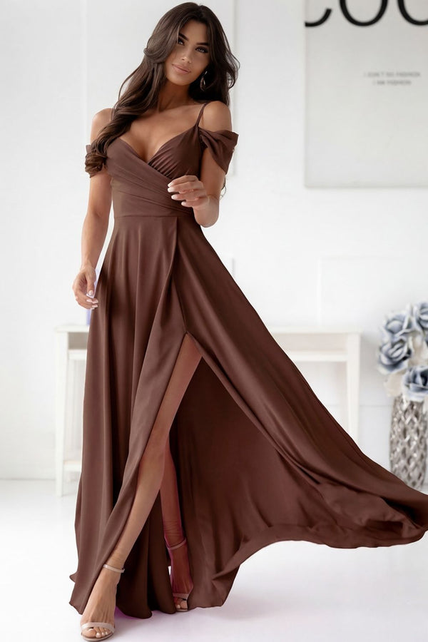 Robe femme With You Longue Longue — brun