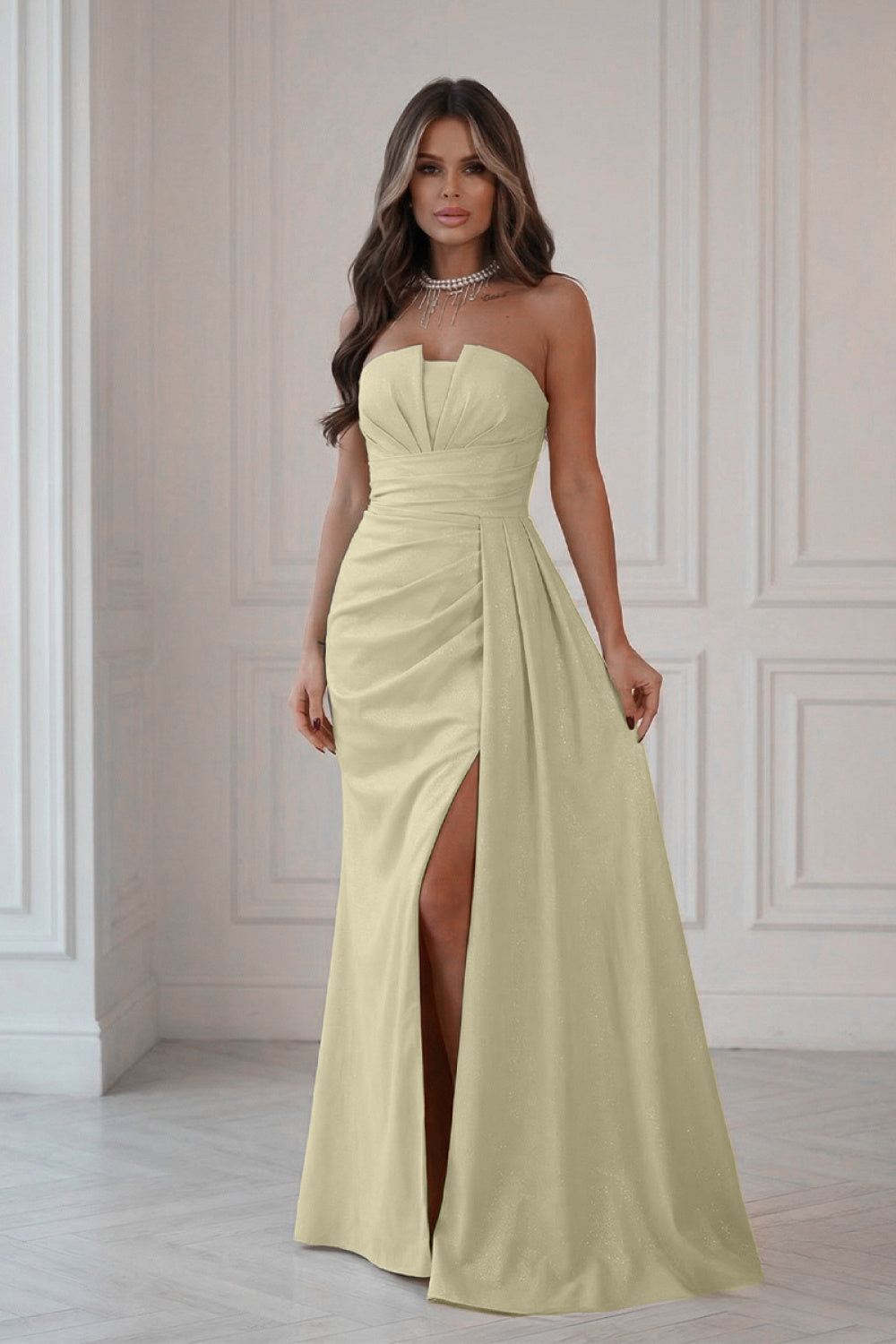 Robe femme Bicotone Longue Longue — jaune