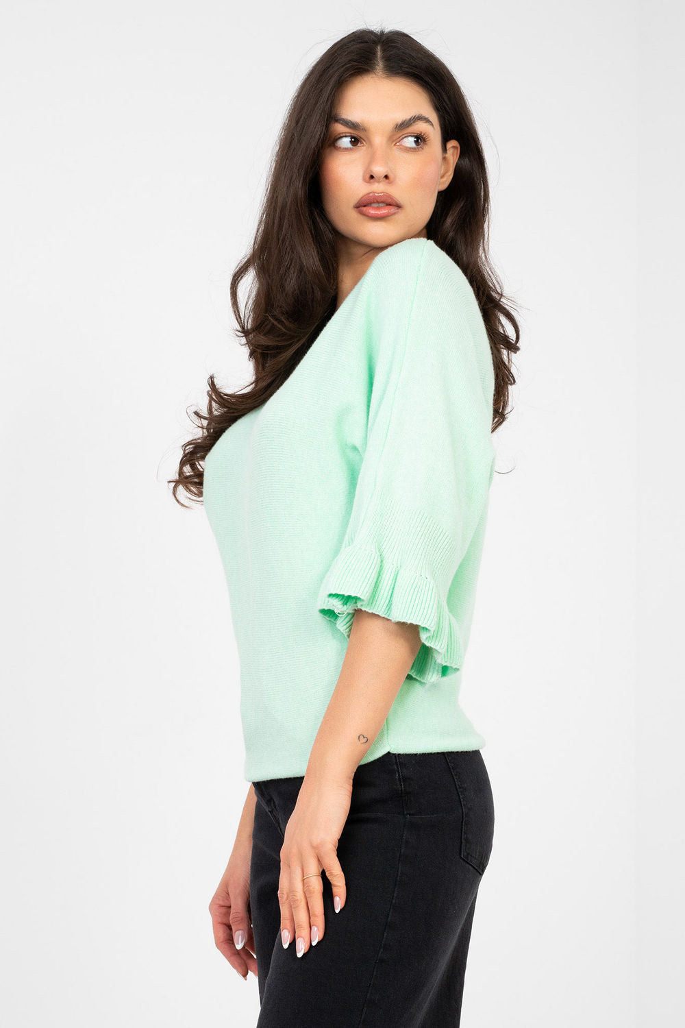 Pull femme Italy Moda Chandail Chandail — vert