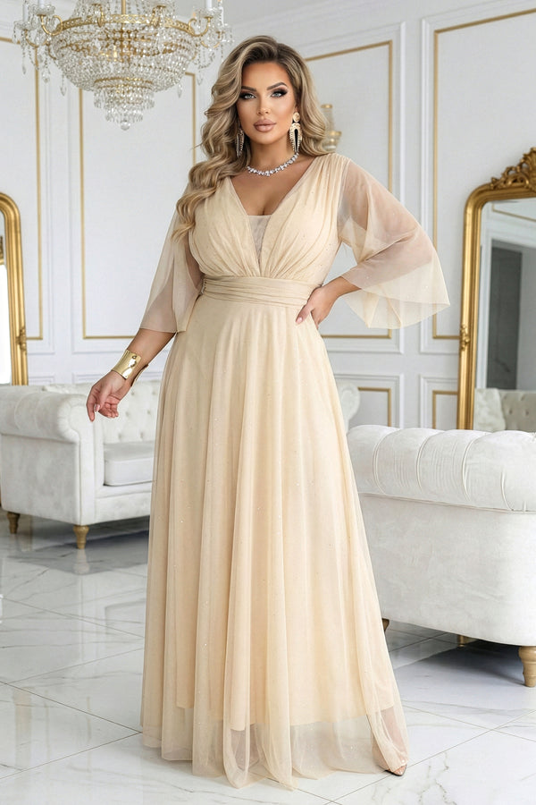 Robe femme Numoco Longue Longue — beige