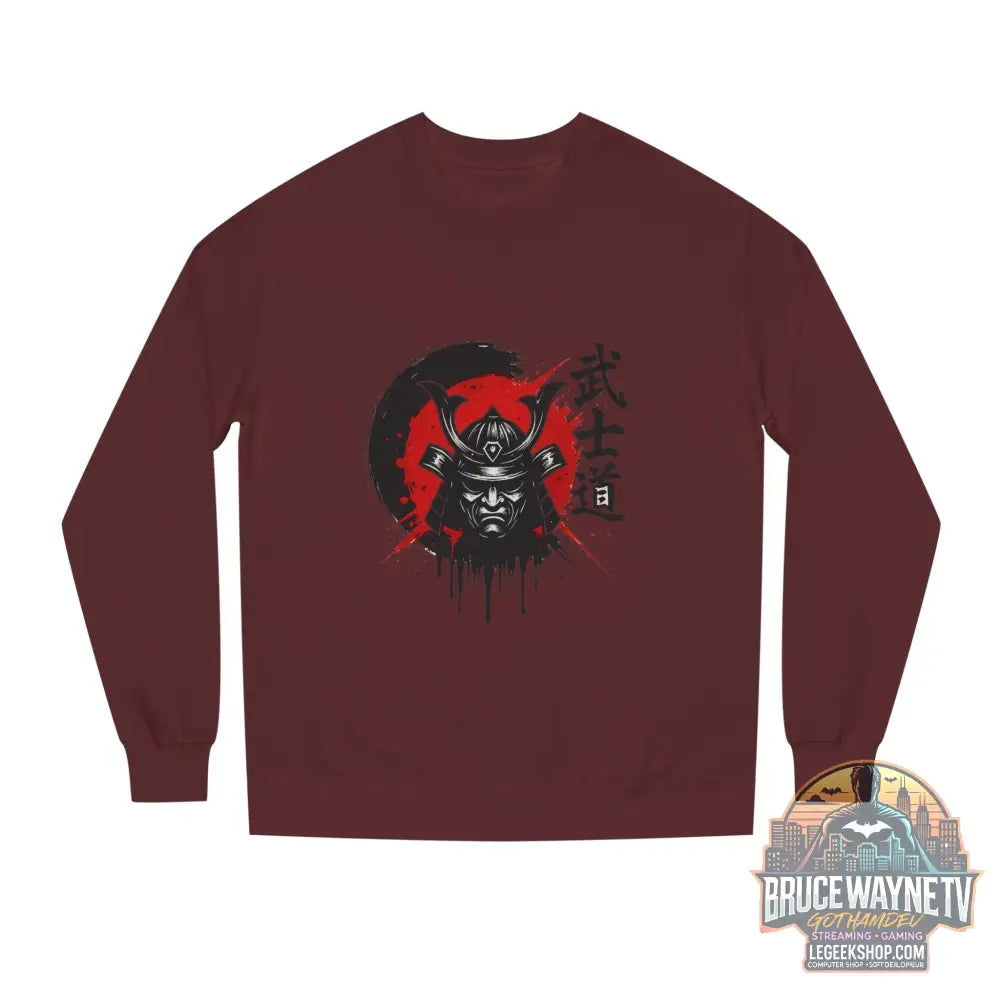 🎮 Samurai Warrior Sweatshirt Unisexe Col Rond 🎮 - Maroon / XS - Sweatshirt