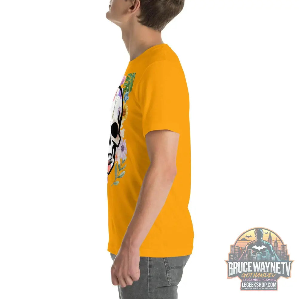 T-shirt Unisexe à Imprimé Crâne et Fleurs - Mode Estivale | Wayne Outfitters - Legeekshop