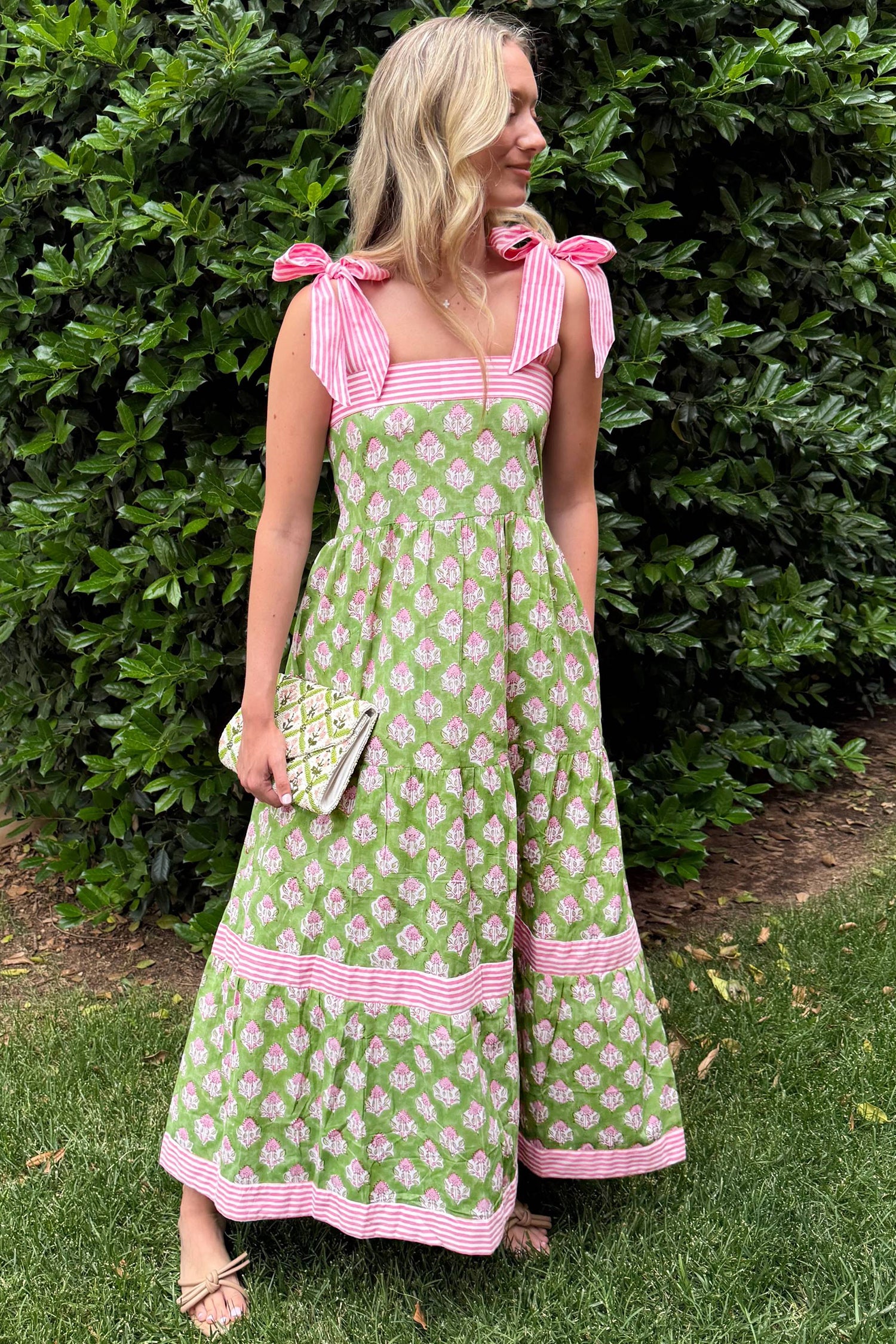 Green Floral Print Striped — Dresses/Floral Dresses, vue 7, LeGeekShop
