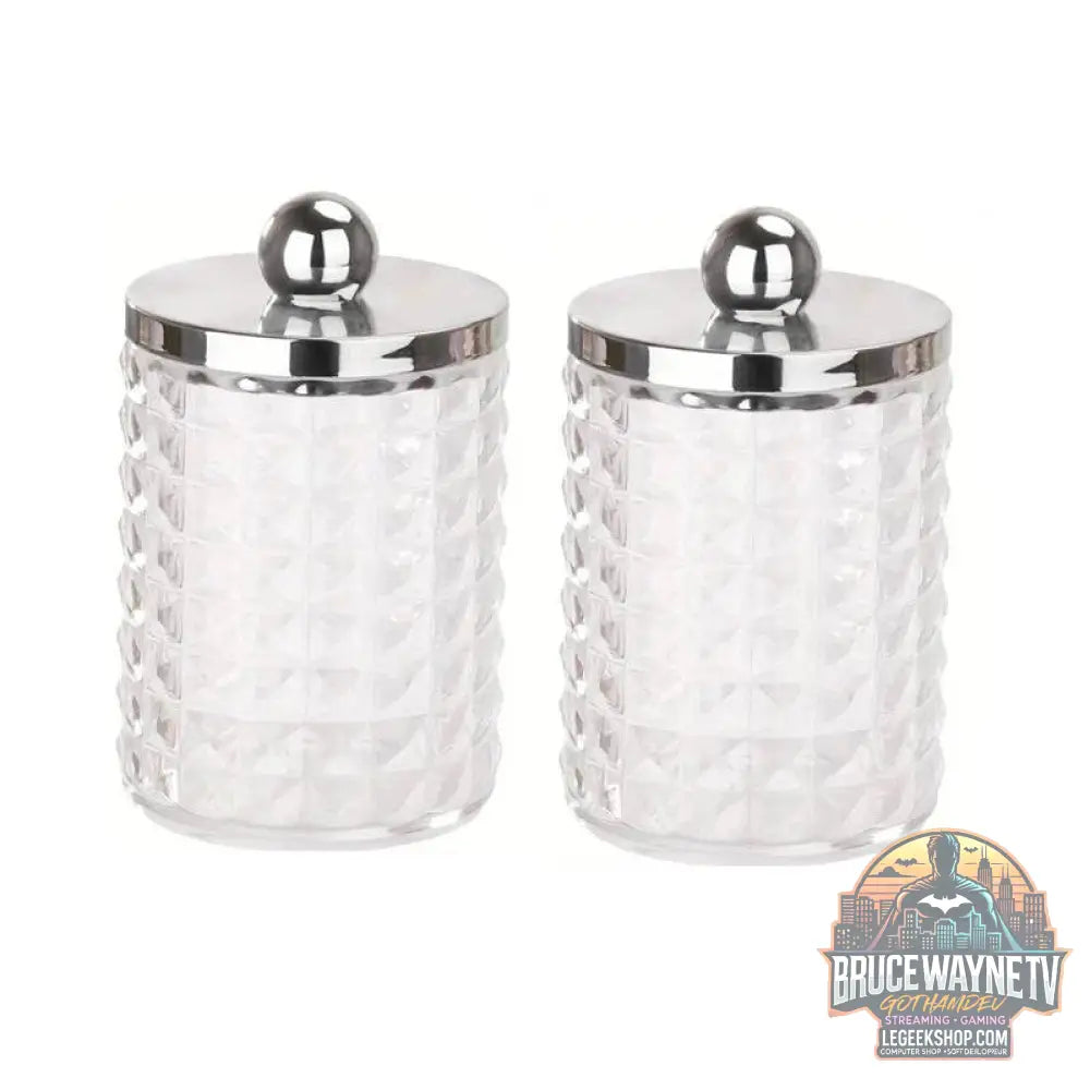 🧺 Boîte de Rangement Transparent – Pot d’Apothicaire 10 Oz | Porte-Coton-Tige & Accessoires - Legeekshop
