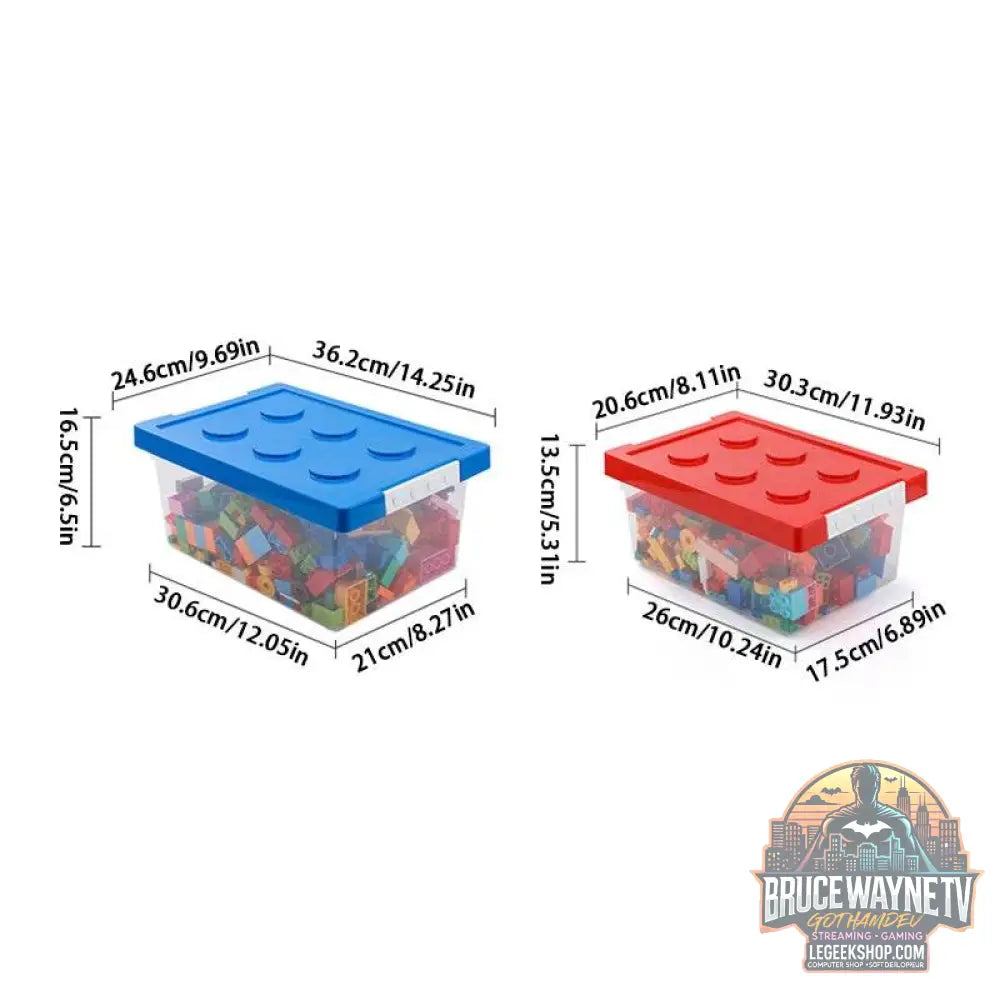 🧸 Boîte de Rangement Empilable – Organisateur Blocs de Construction & Jouets | Taille S ou L - Legeekshop