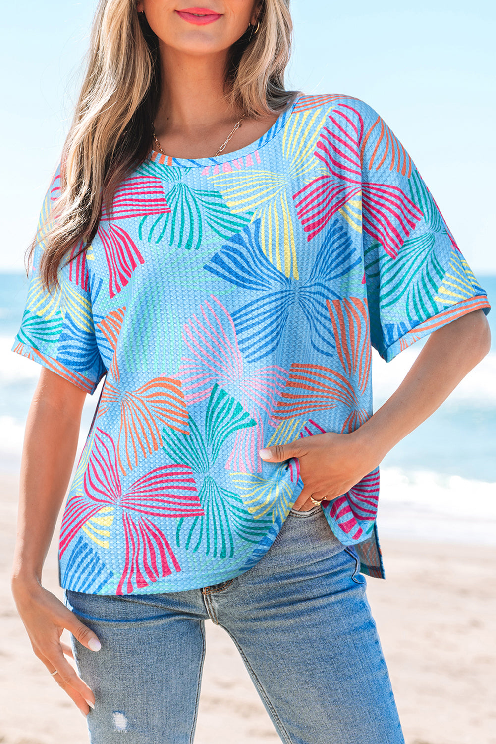 Pink Bowknot Printed Waffle — Tops/Tops & Tees, vue 7, LeGeekShop