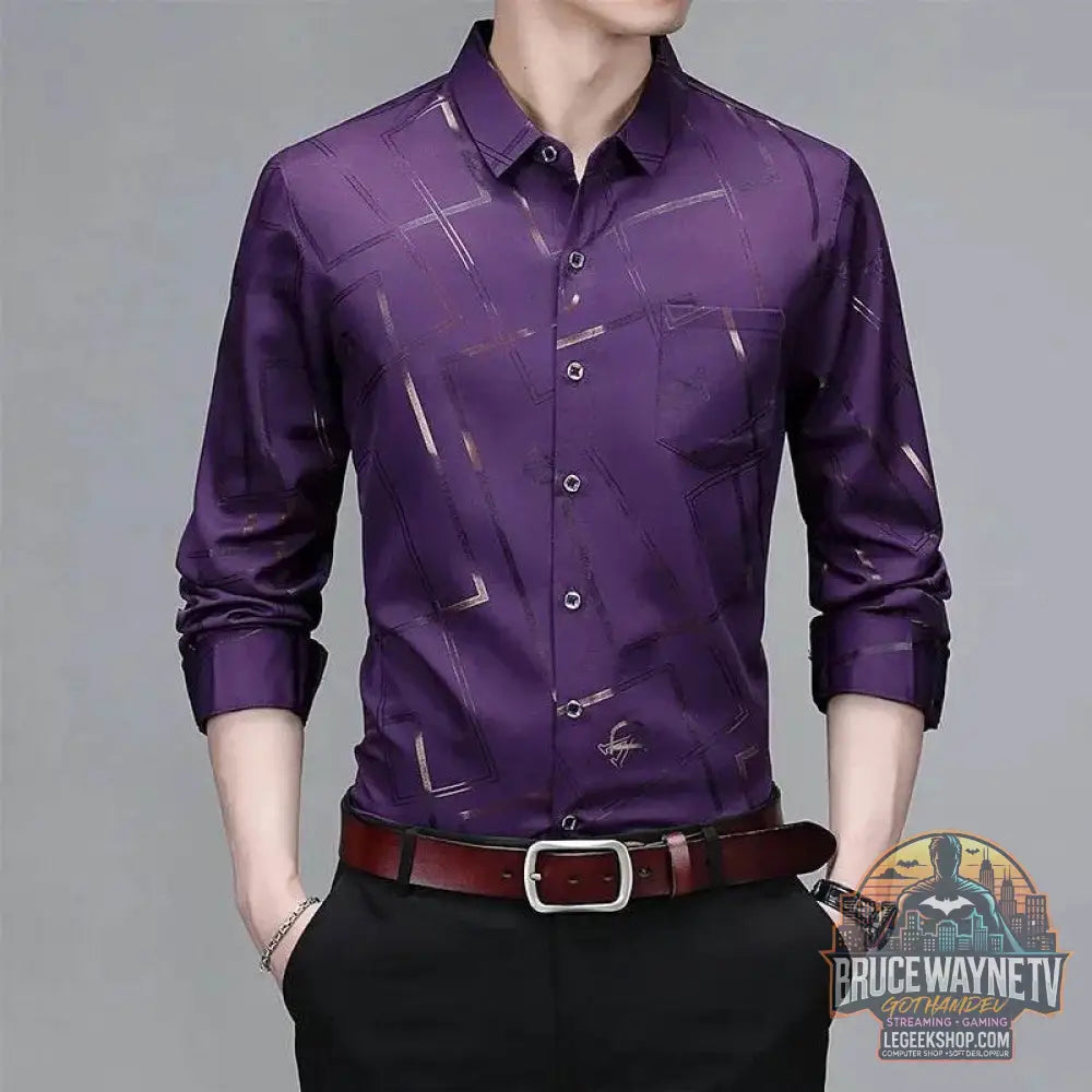 👔 Chemise Homme Imprimée – Élégante & Décontractée | Sans Repassage - Legeekshop
