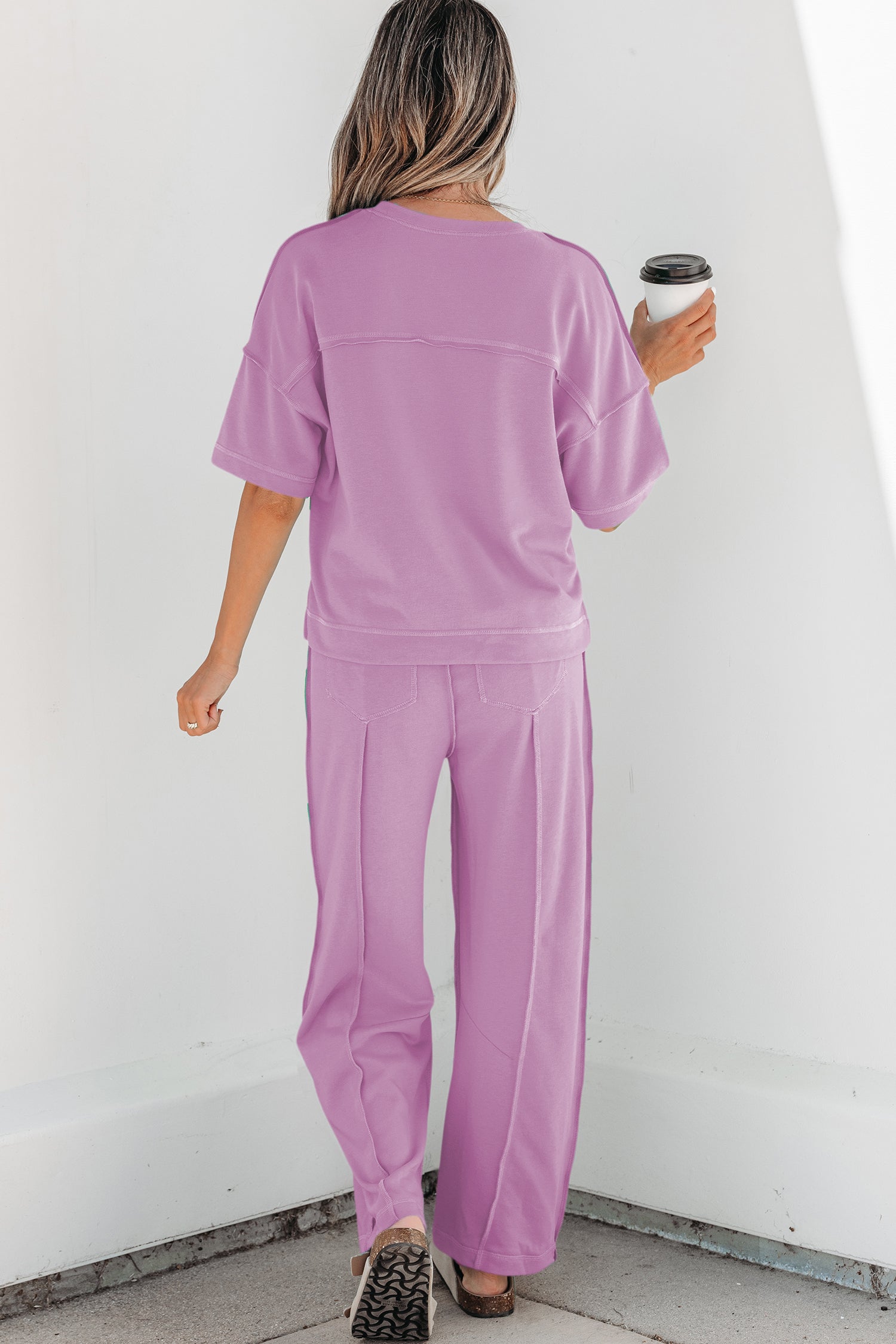 Racing Red Drop Shoulder Boxy Tee and Barrel Pants Set