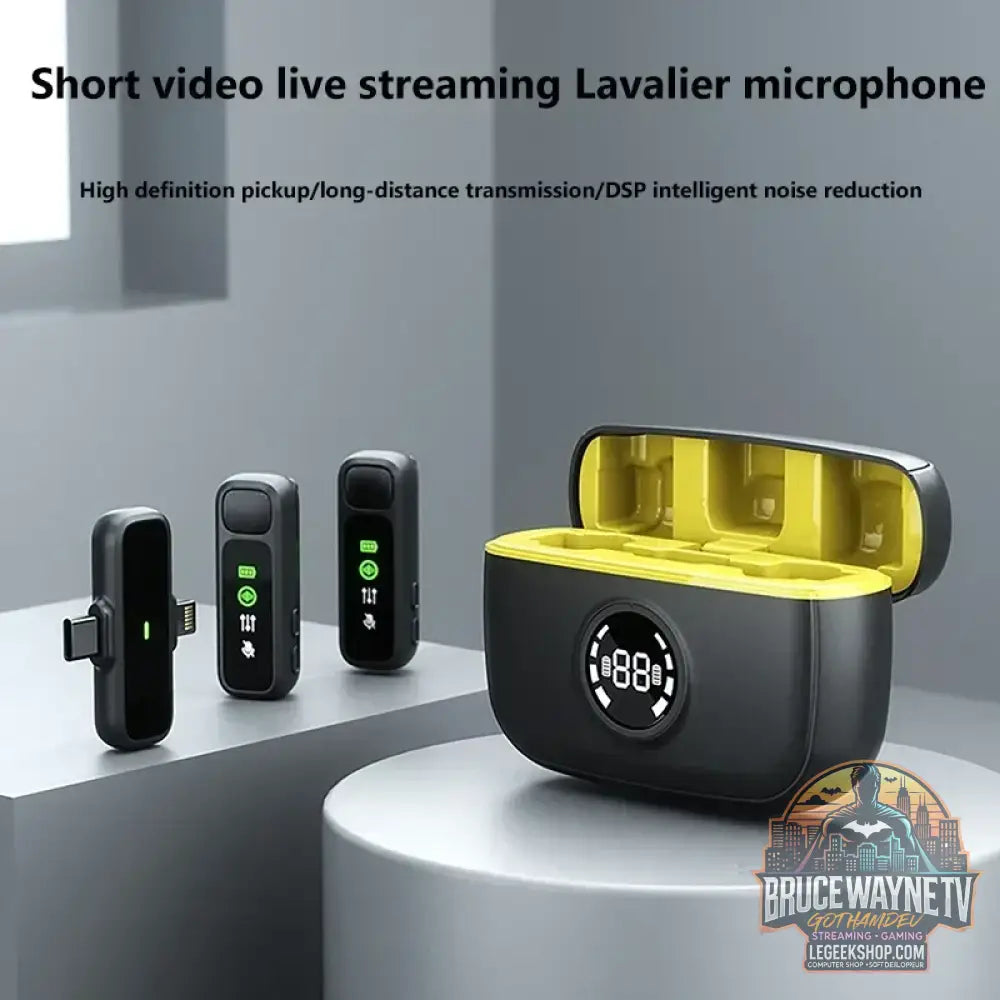 Microphone Sans Fil Bluetooth Portable - Enregistrement Audio Vidéo Lavalier pour iPhone & Android avec boîtier de chargement