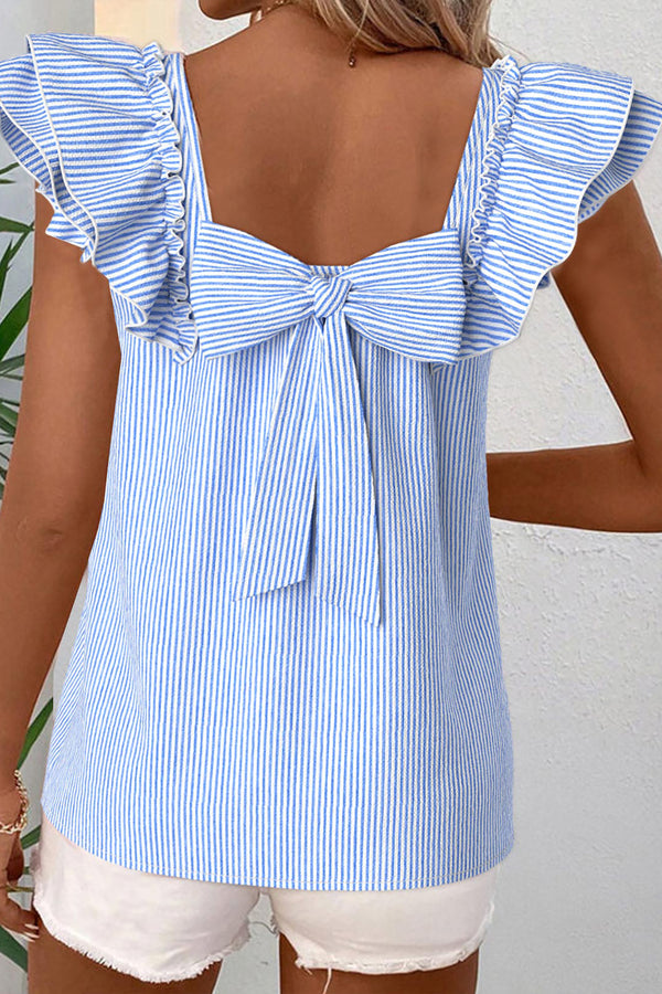 Sky Blue Stripe Square — Tops/Blouses & Shirts, photo principale LeGeekShop