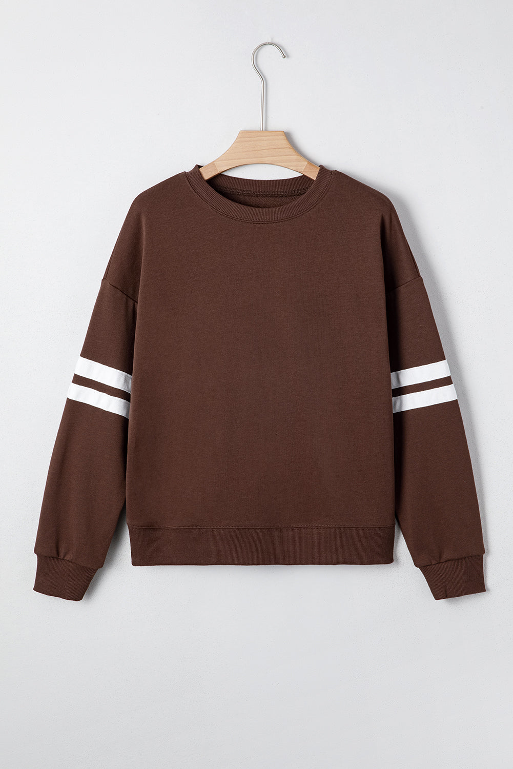 Sweat détails varsity, épaules tombantes, oversized — blanc