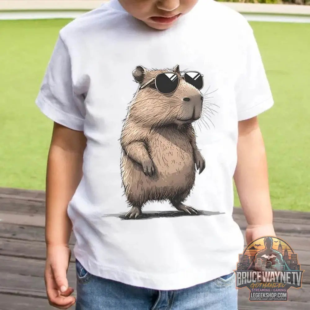 T-shirt Enfant Capybara 3D – Style Décontracté Été - Legeekshop