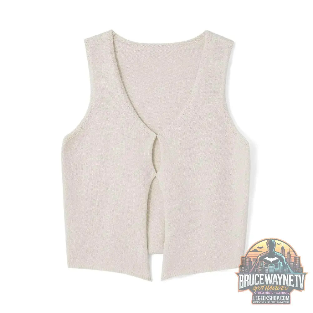 🧶 Pull gilet tricoté Y2K – Débardeur sans manches avec nœud papillon - Legeekshop