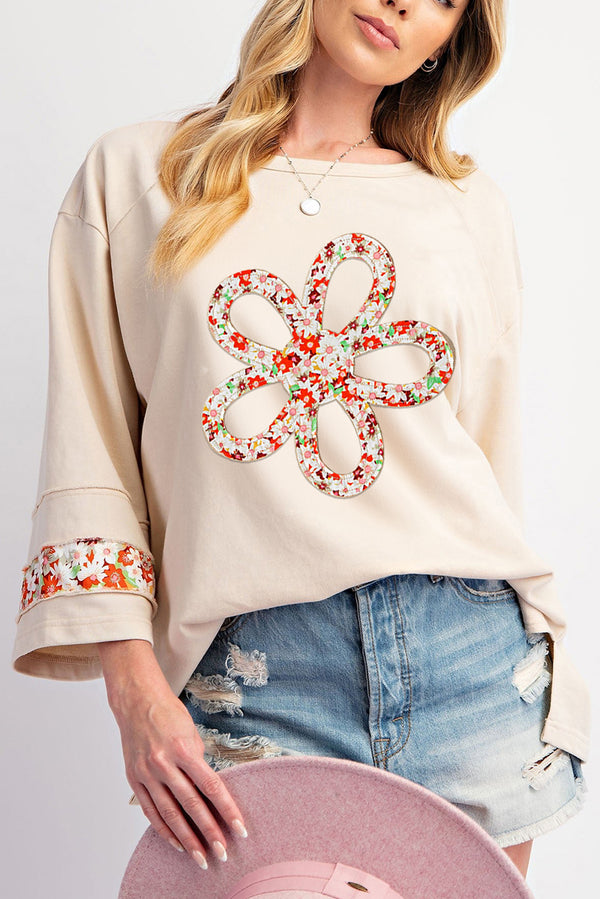 Haut femme graphique — beige-P15