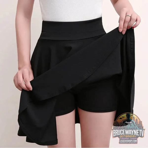 Mini jupe évasée pour femme, jupe courte basique, mode polyvalente, noire, décontractée, patineuse, moyenne plissée, moelleuse, grande taille, 2023 | Wayne Outfitters - Legeekshop