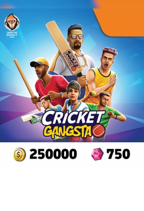 Cricket Gangsta Coin Pack 250,000 + Gem Pack 750 IND (Android, iOS) - Meplay Key - INDIA