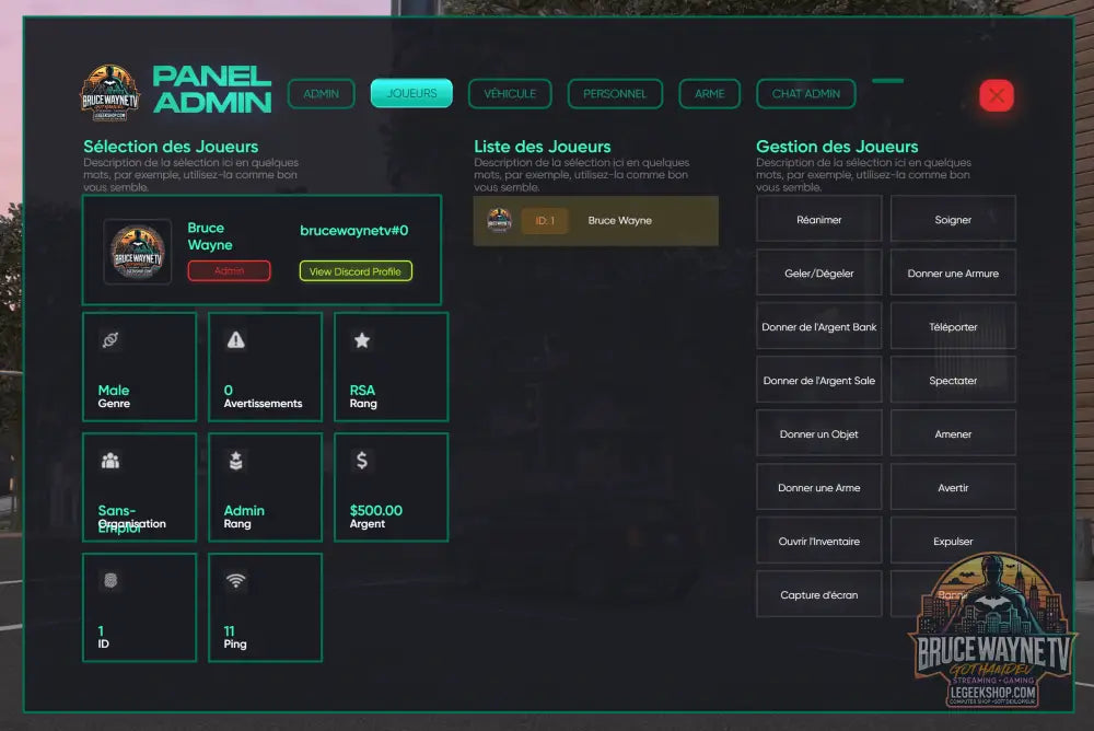 🛠 GothamDev - No Pixel 4.0 Inspired Admin… — mod fivem, vue 2, LeGeekShop