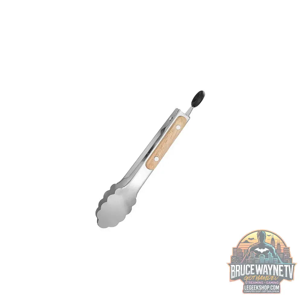 🔥 Pince de Cuisine BBQ Leeseph – Inox & Bois de Chêne | 5 Tailles Disponibles - Legeekshop