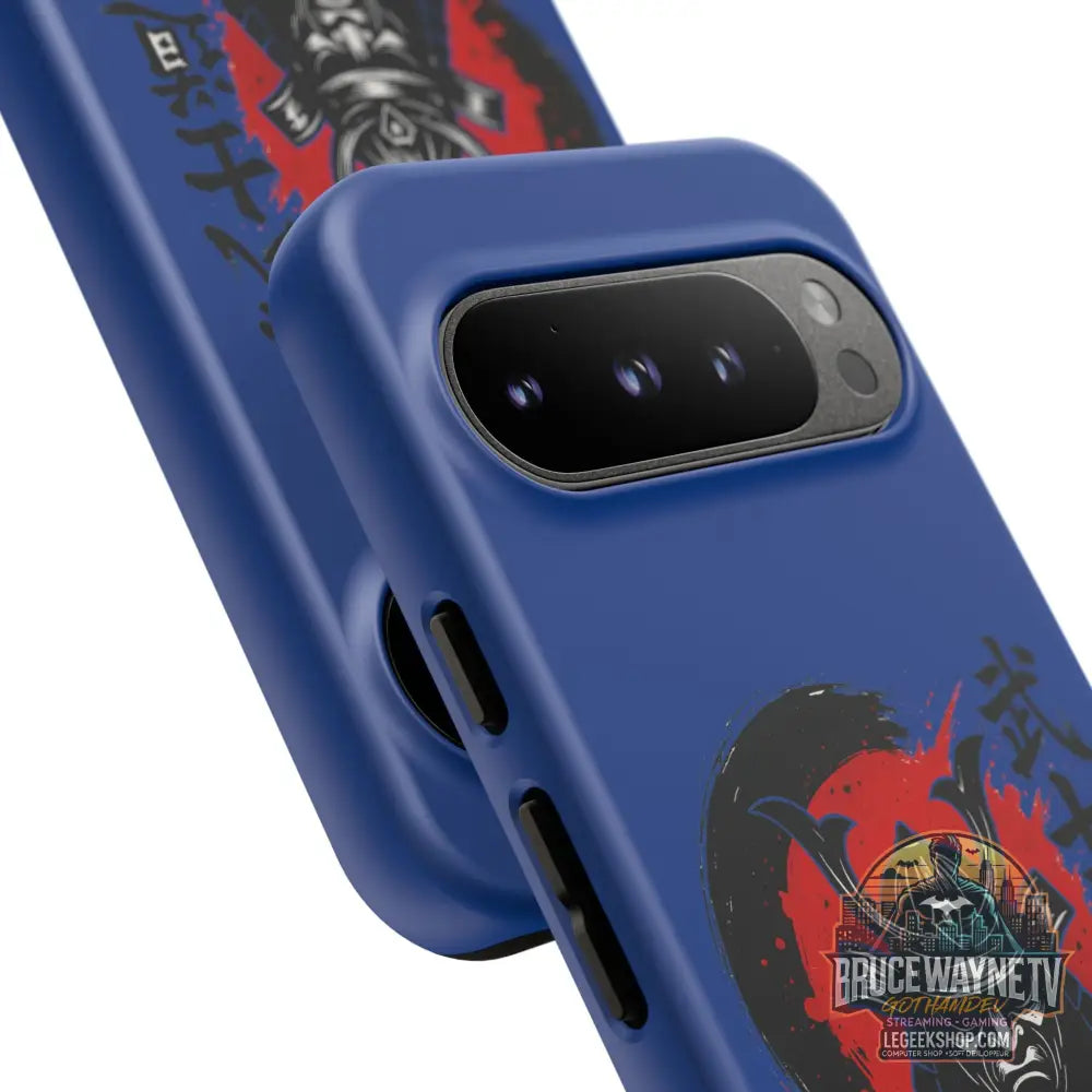 📱 samurai phone case Bleue foncé – coque renforcée Pixel & Galaxy 📱 - Phone Case