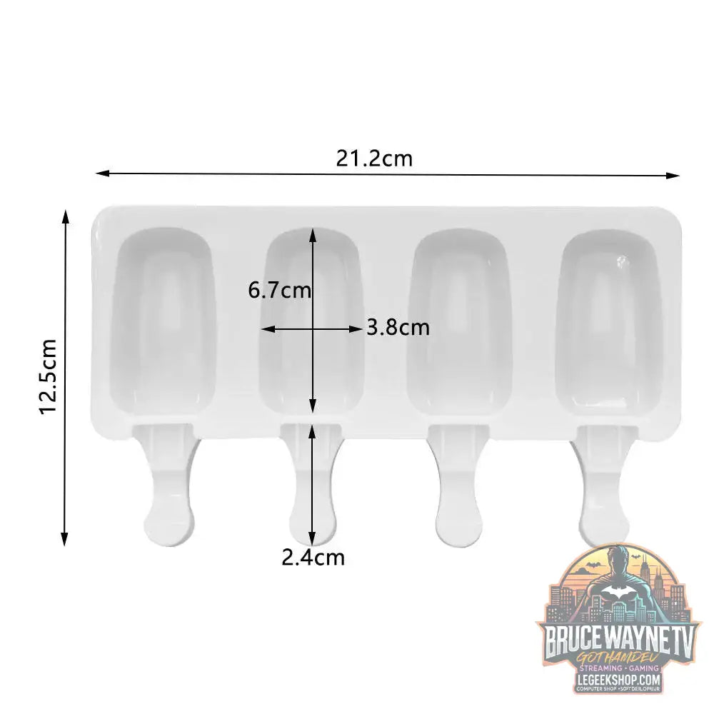 🍨 Moule à crème glacée en silicone – Fabrication de sucettes glacées maison (4/8 trous) - Legeekshop