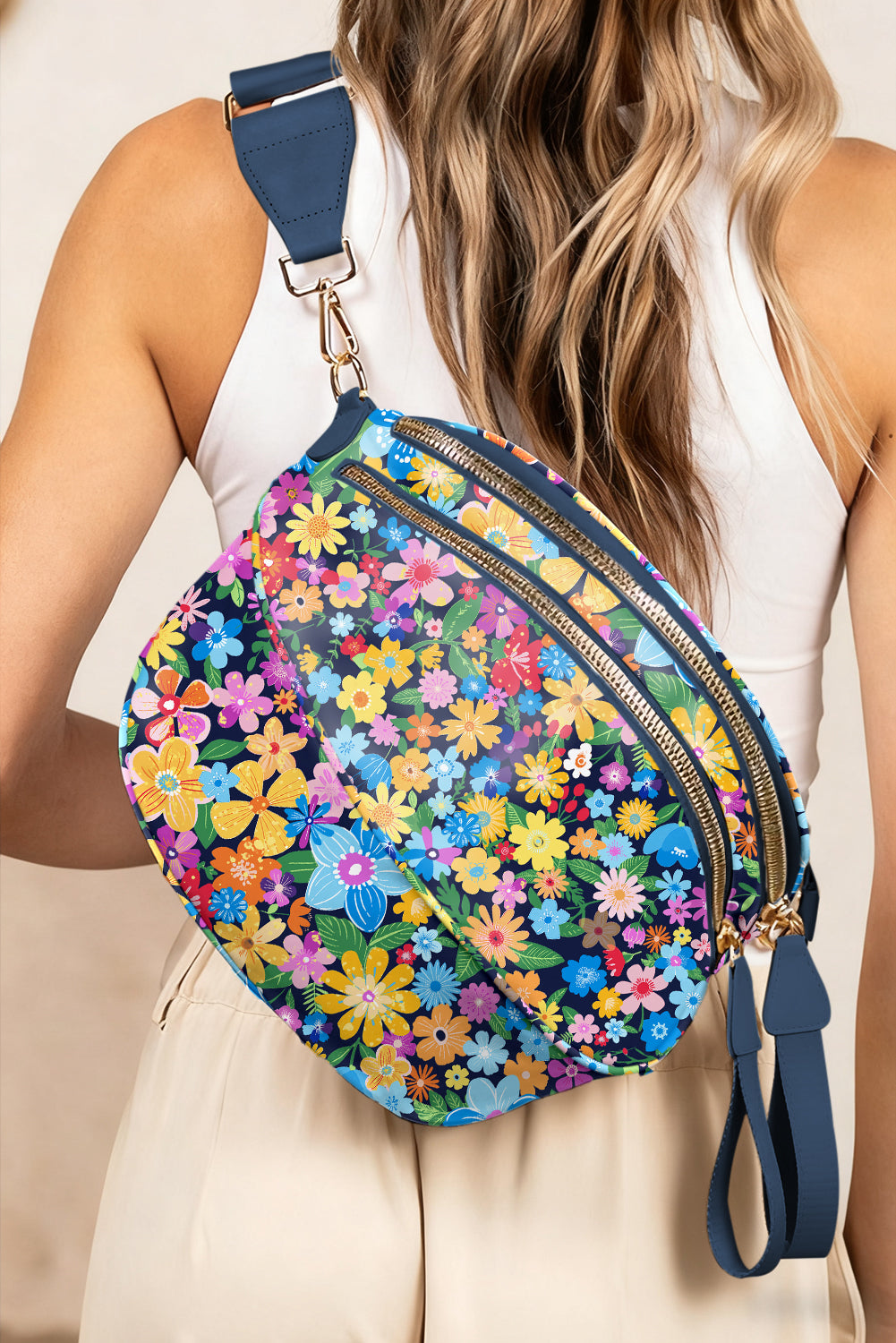 Pièce mode femme floral, zip — noir