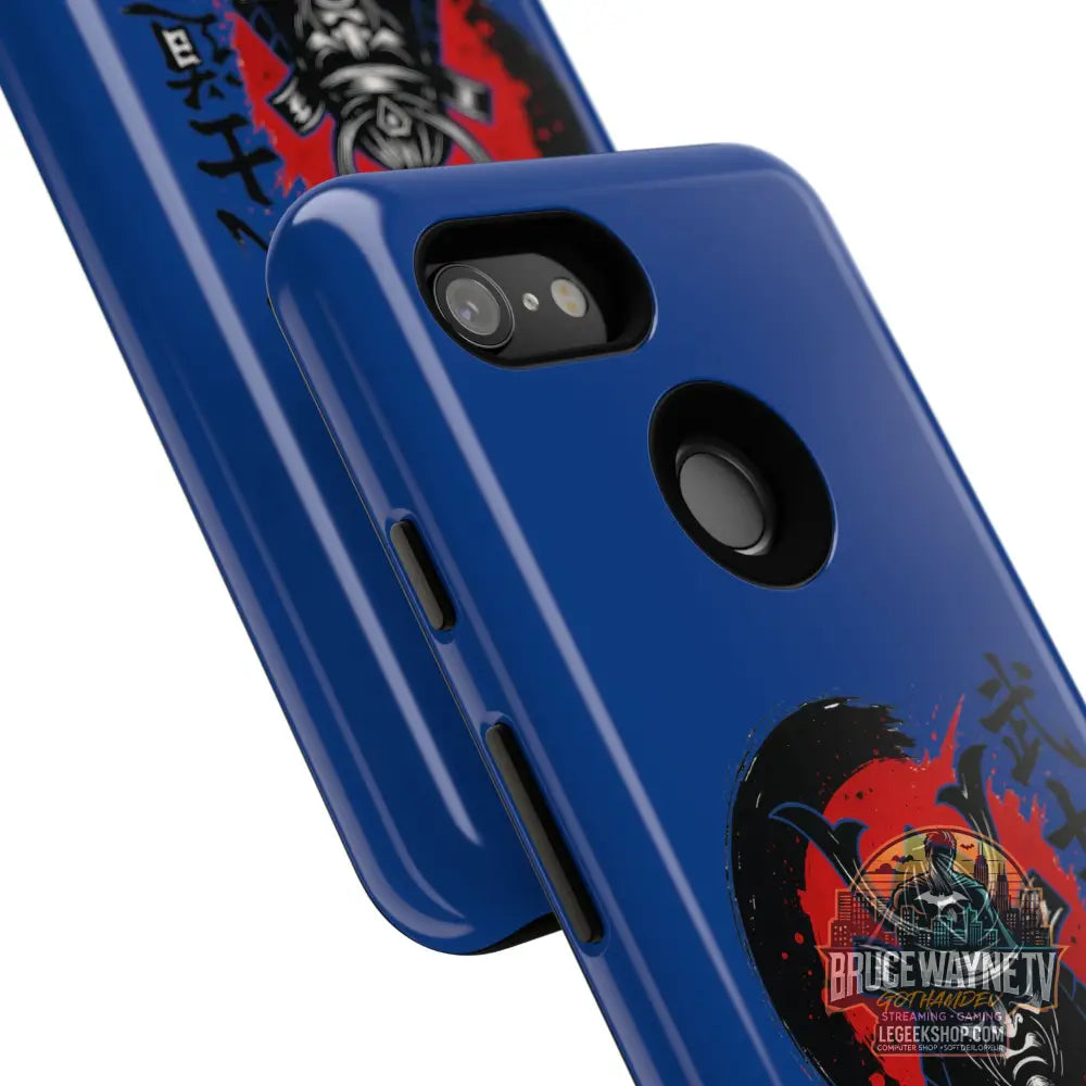 📱 samurai phone case Bleue foncé – coque renforcée Pixel & Galaxy 📱 - Phone Case