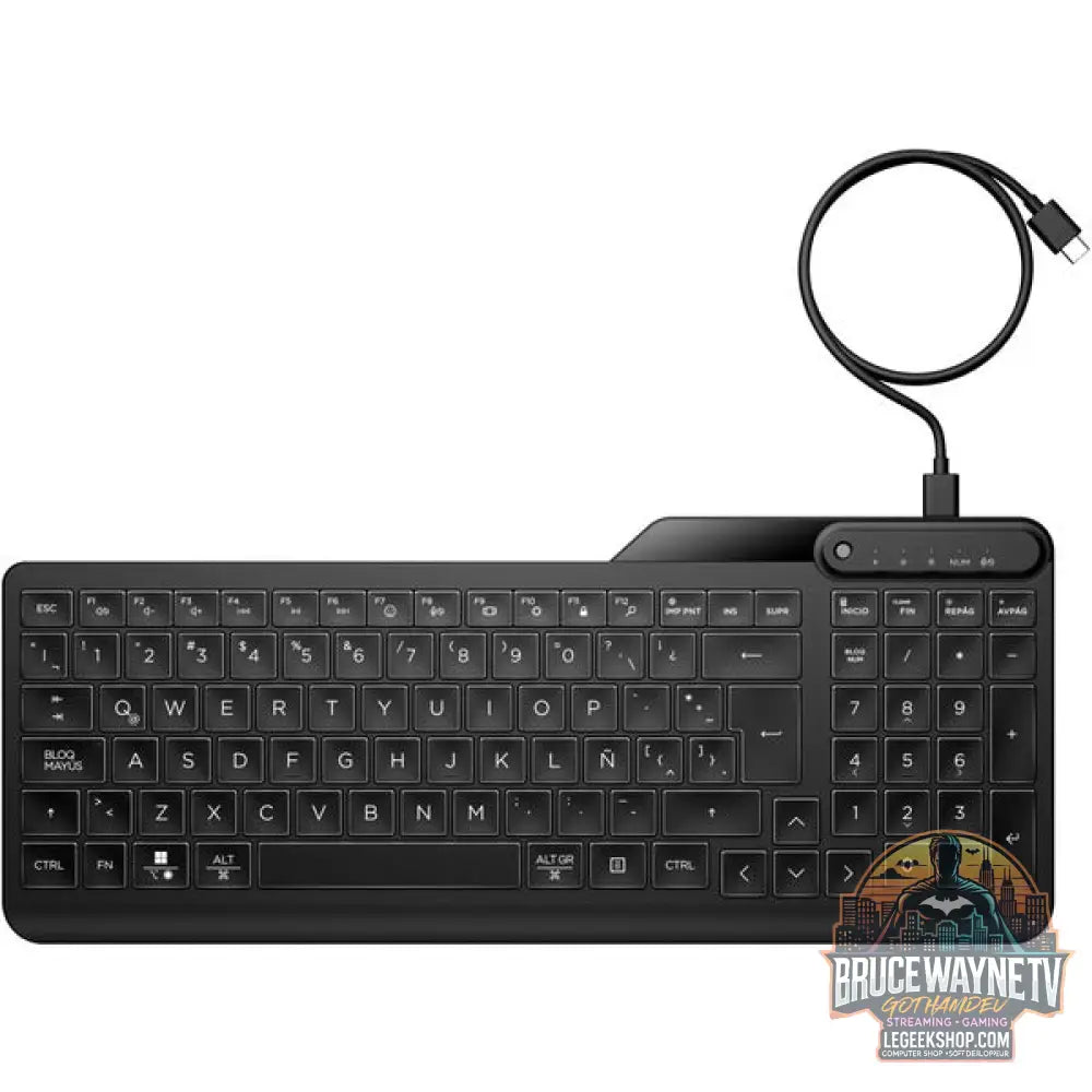400 Backlit Wired Keyboard - HP - vue 3