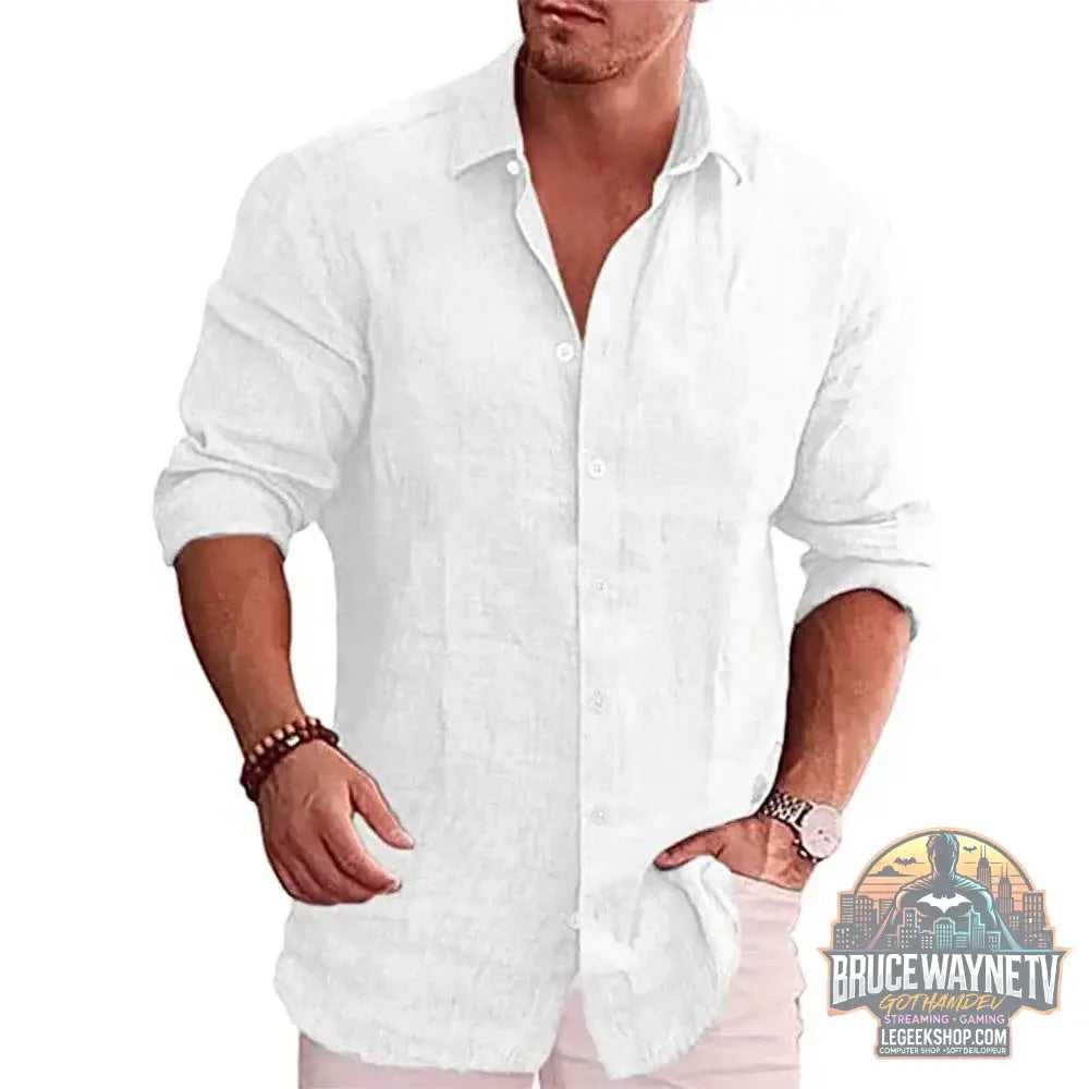 👔 Chemise Homme Coton & Lin – Grande Taille Décontractée | Printemps / Automne - Legeekshop
