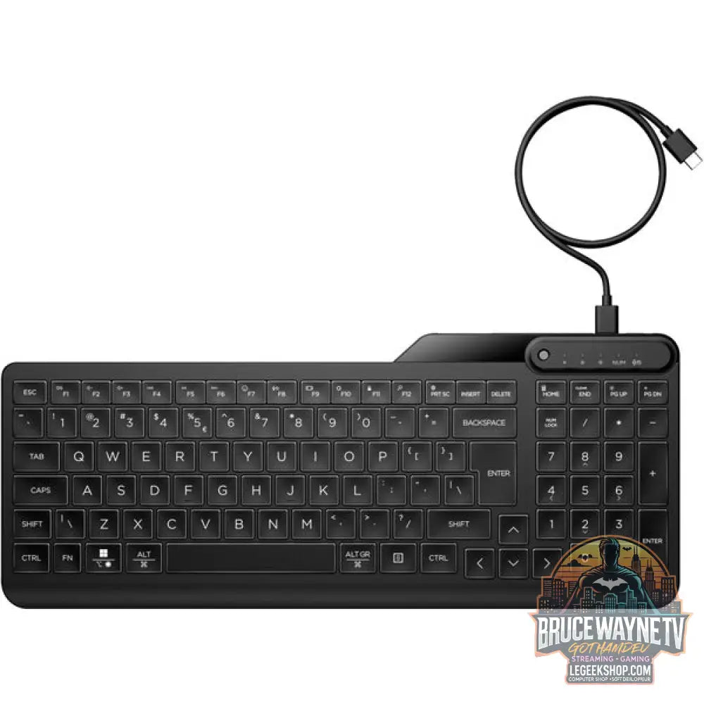 405 Multi-Device Backlit Wired Keyboard - HP - vue 3