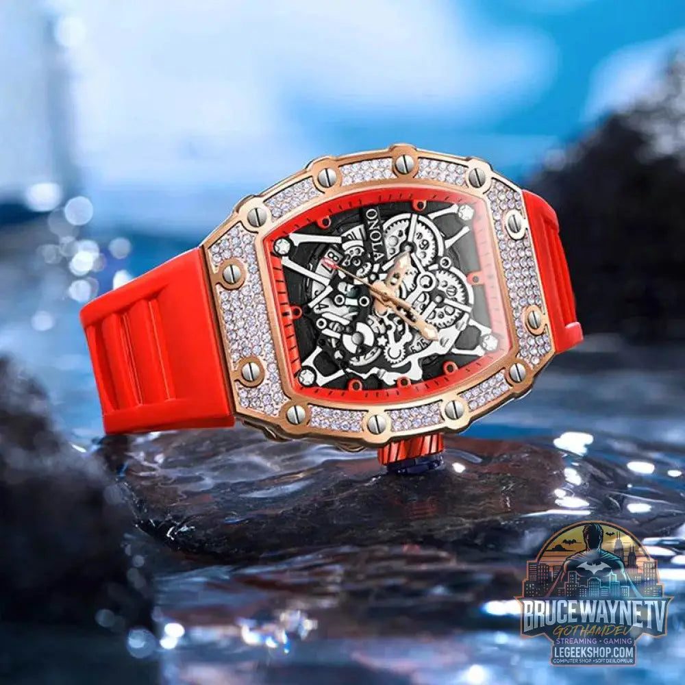 Montre ONOLA Homme, Quartz, Design Incrusté de Diamants, Étanche | Wayne Outfitters - Legeekshop