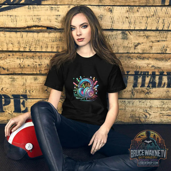 Legeekshop T-shirt unisexe geek Casque Audio Coloré - Legeekshop