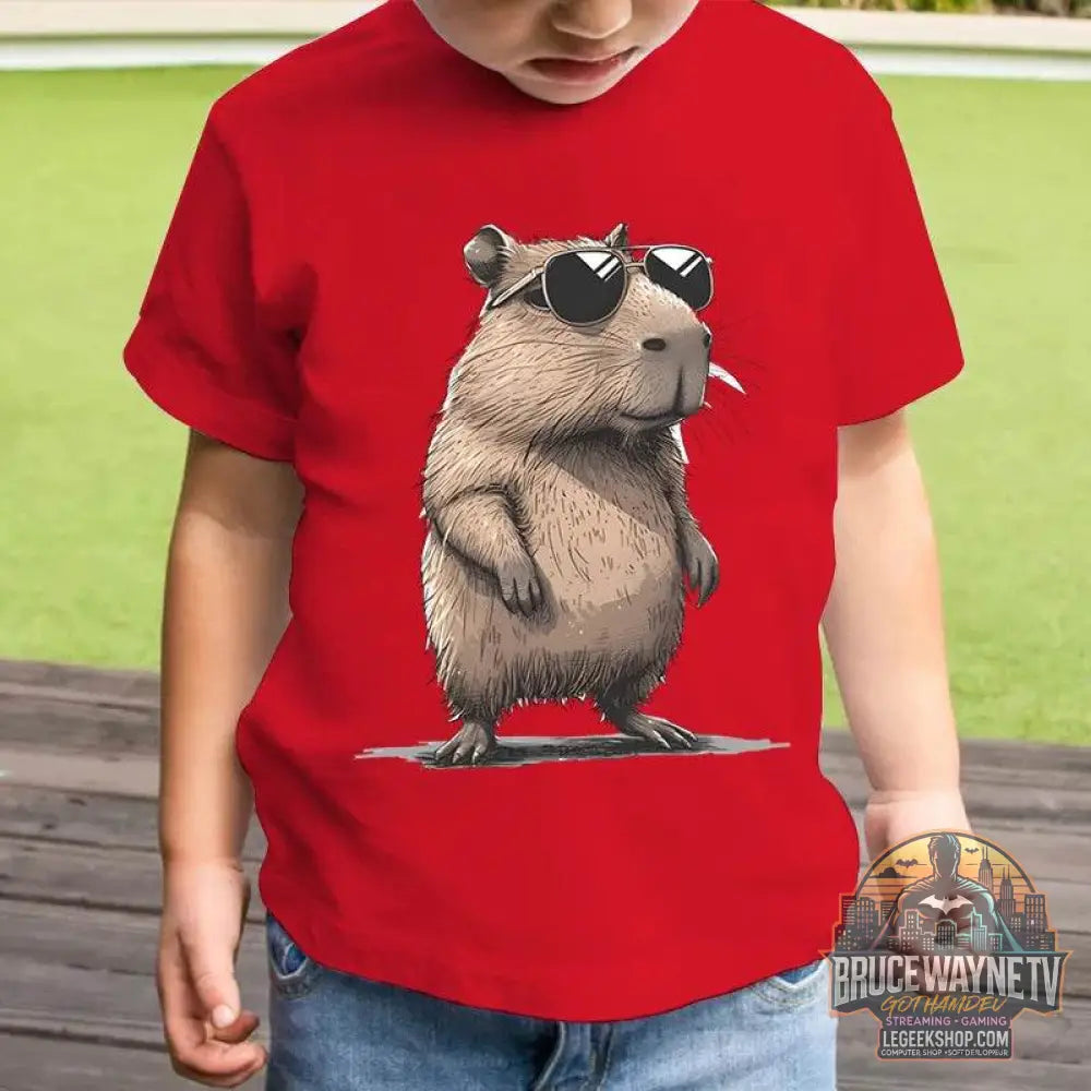 T-shirt Enfant Capybara 3D – Style Décontracté Été - Legeekshop