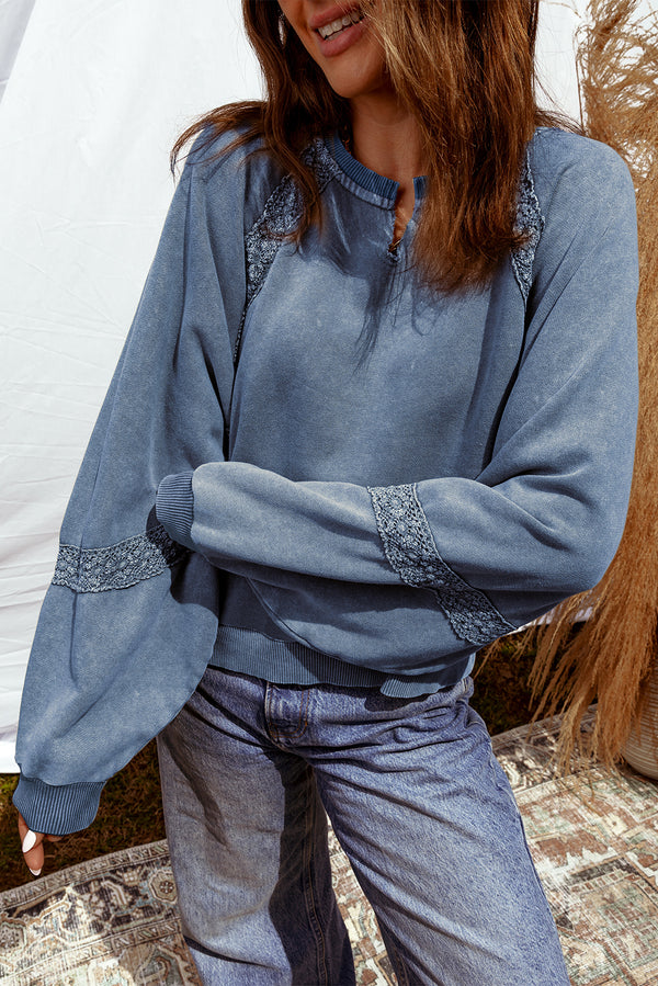 Sweat femme patchwork — bleu