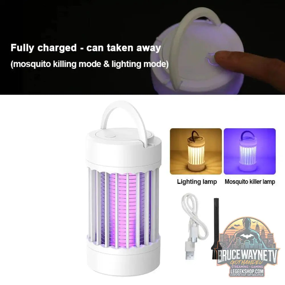 🦟 Lampe électrique anti-moustiques – Rechargeable USB, lumière UV, portable - Legeekshop