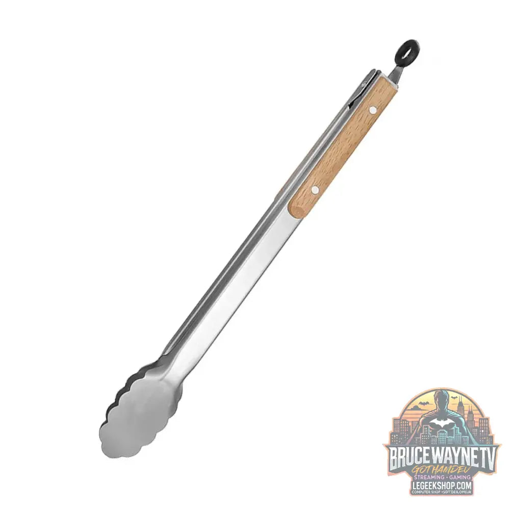 🔥 Pince de Cuisine BBQ Leeseph – Inox & Bois de Chêne | 5 Tailles Disponibles - Legeekshop