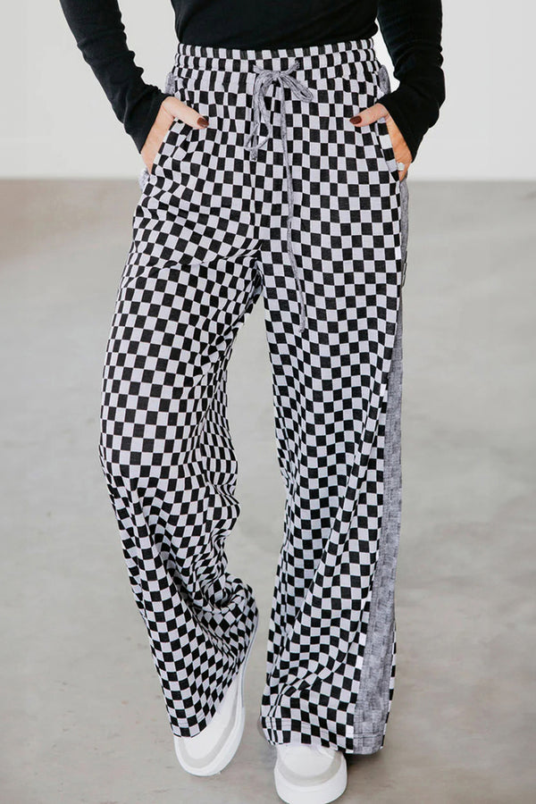 Pantalon femme à cordon, casual — blanc