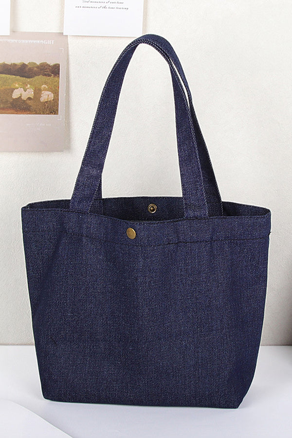 Pièce mode femme boutonnée, vintage, denim — bleu marine