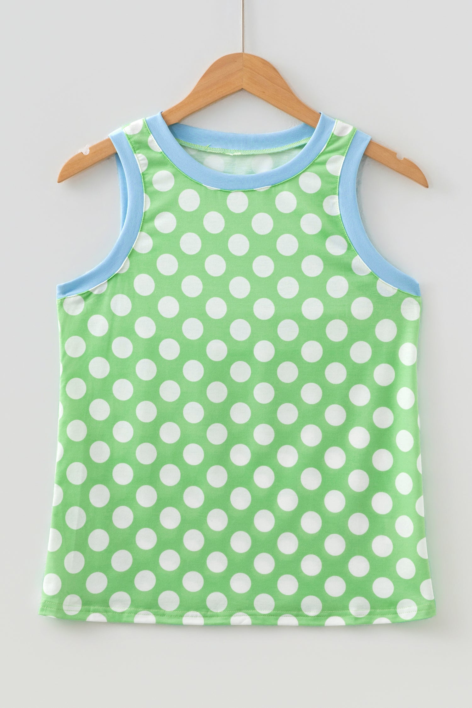 Green Polka Dot Contrast — Tops/Tank Tops, vue 2, LeGeekShop