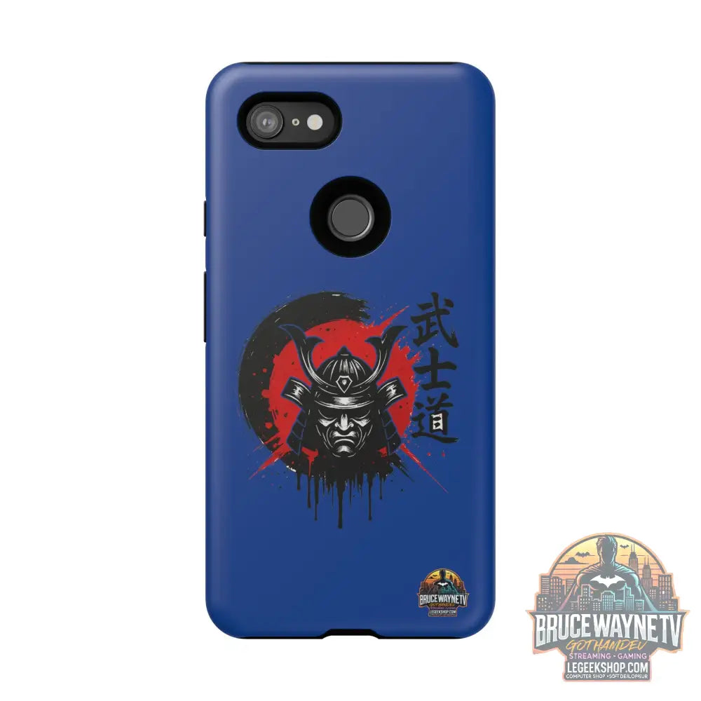 📱 samurai phone case Bleue foncé – coque renforcée Pixel & Galaxy 📱 - Google Pixel 3a / Glossy - Phone Case