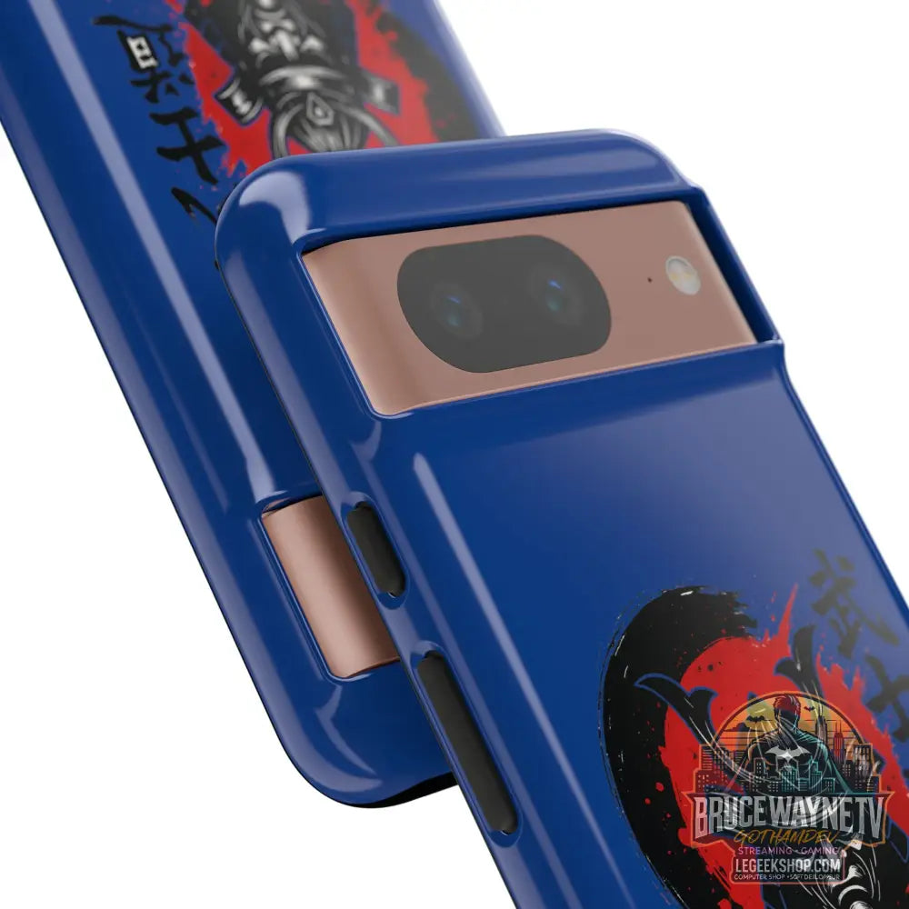 📱 samurai phone case Bleue foncé – coque renforcée Pixel & Galaxy 📱 - Phone Case