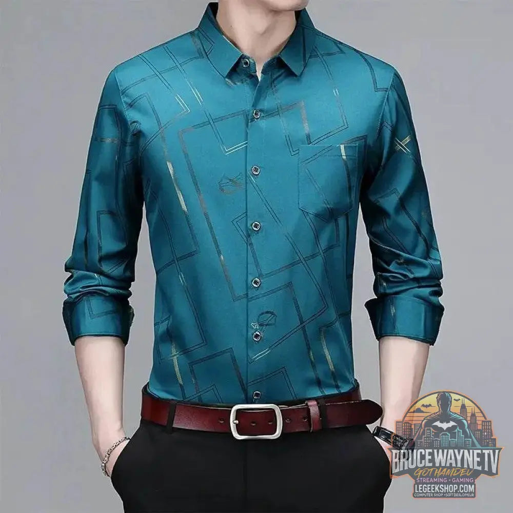 👔 Chemise Homme Imprimée – Élégante & Décontractée | Sans Repassage - Legeekshop
