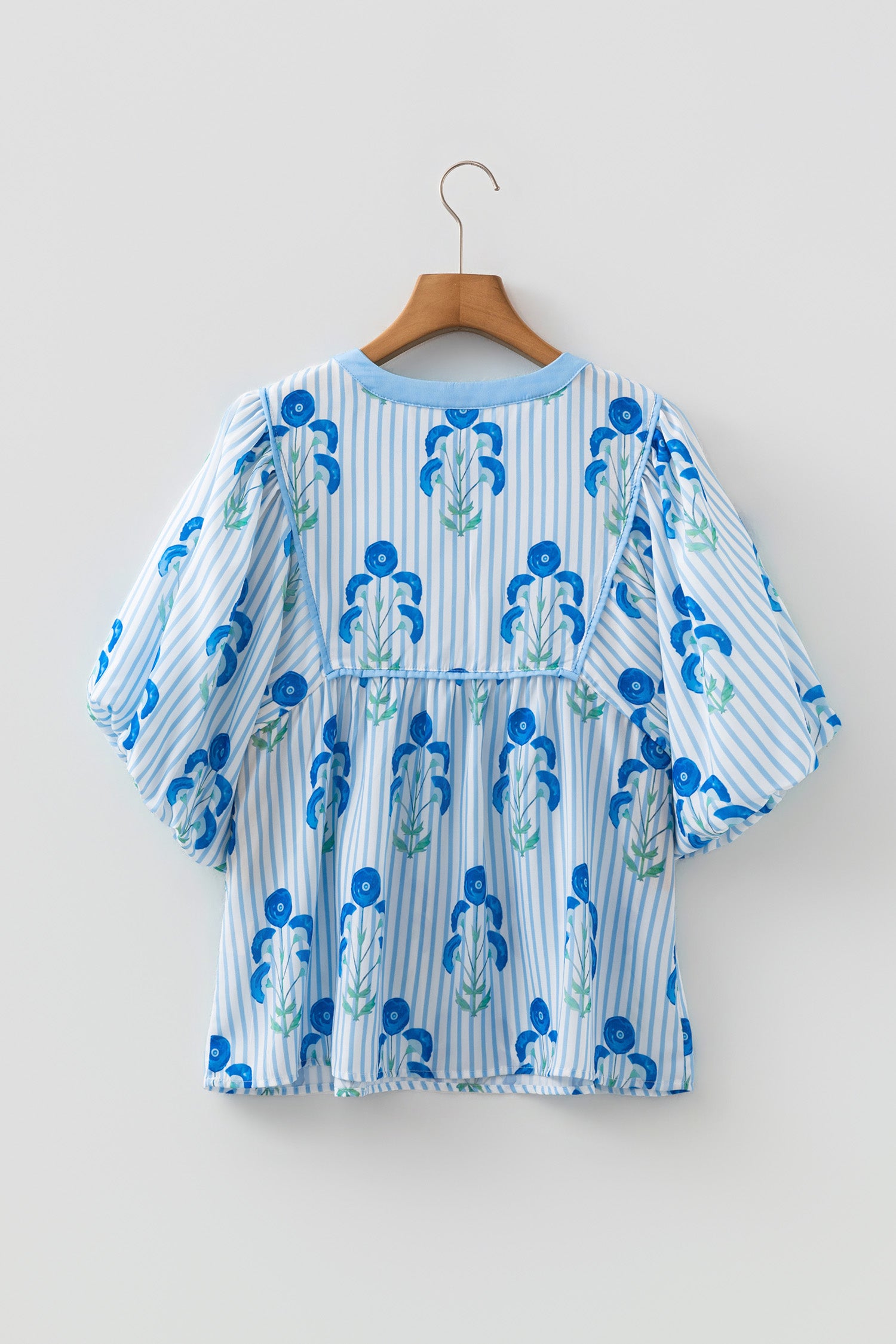 Sky Blue Floral Print — Tops/Blouses & Shirts, vue 6, LeGeekShop